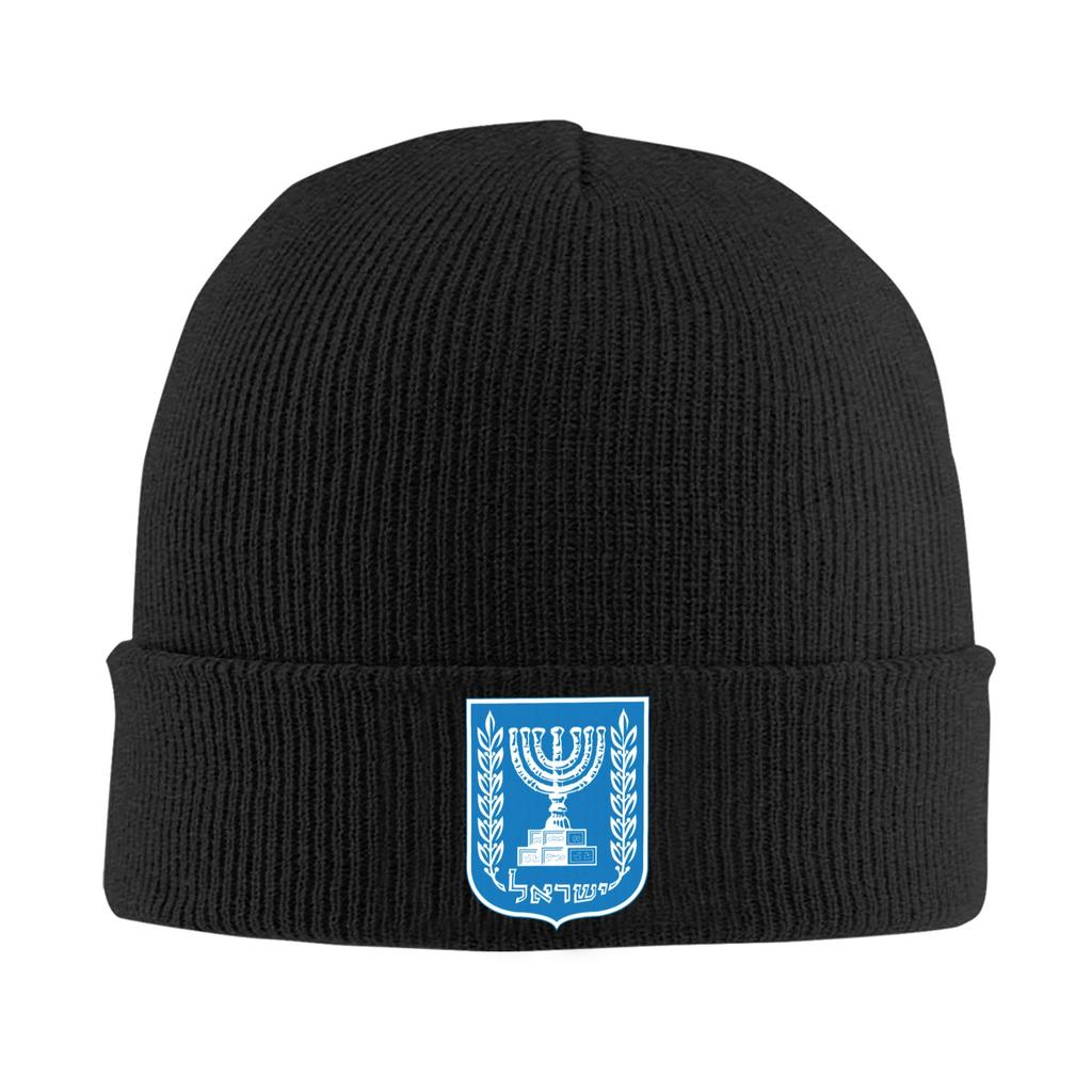 Emblem of Israel Bonnet Hat Cool Knitted Hats Unisex Women Unisex Israeli Flag Warm Winter Skullies Beanies Caps