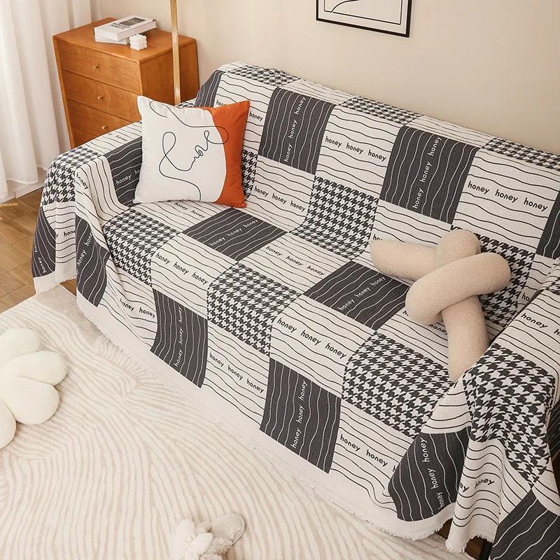 Polyester Baumwolle Bedrucktes Sofa Handtuch Chenille Sofa Decken All-Inclusive Überwurfstoff Vier Jahreszeiten Sofa Handtuch Anti Katzenkratzer