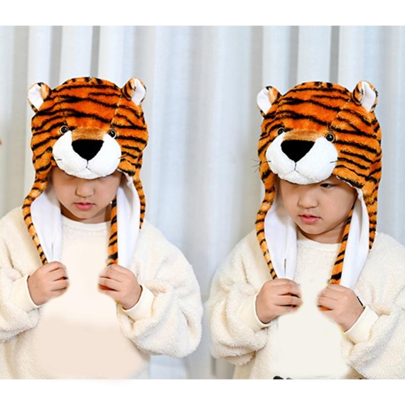 Kids Animal Hat Bomber Hat Trapper Hat Animal Earflap Hat Drama Props For Kid Rabbit Pig Raccoon Rooster Frog