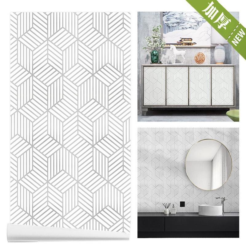 

Do-It-Yourself Self Adhesive Geometric Hexagonal Wallpaper Peel Off Adhesive Wallpaper Detachable Vinyl Paper For Bedroom Home Decoration 100cmx45cm