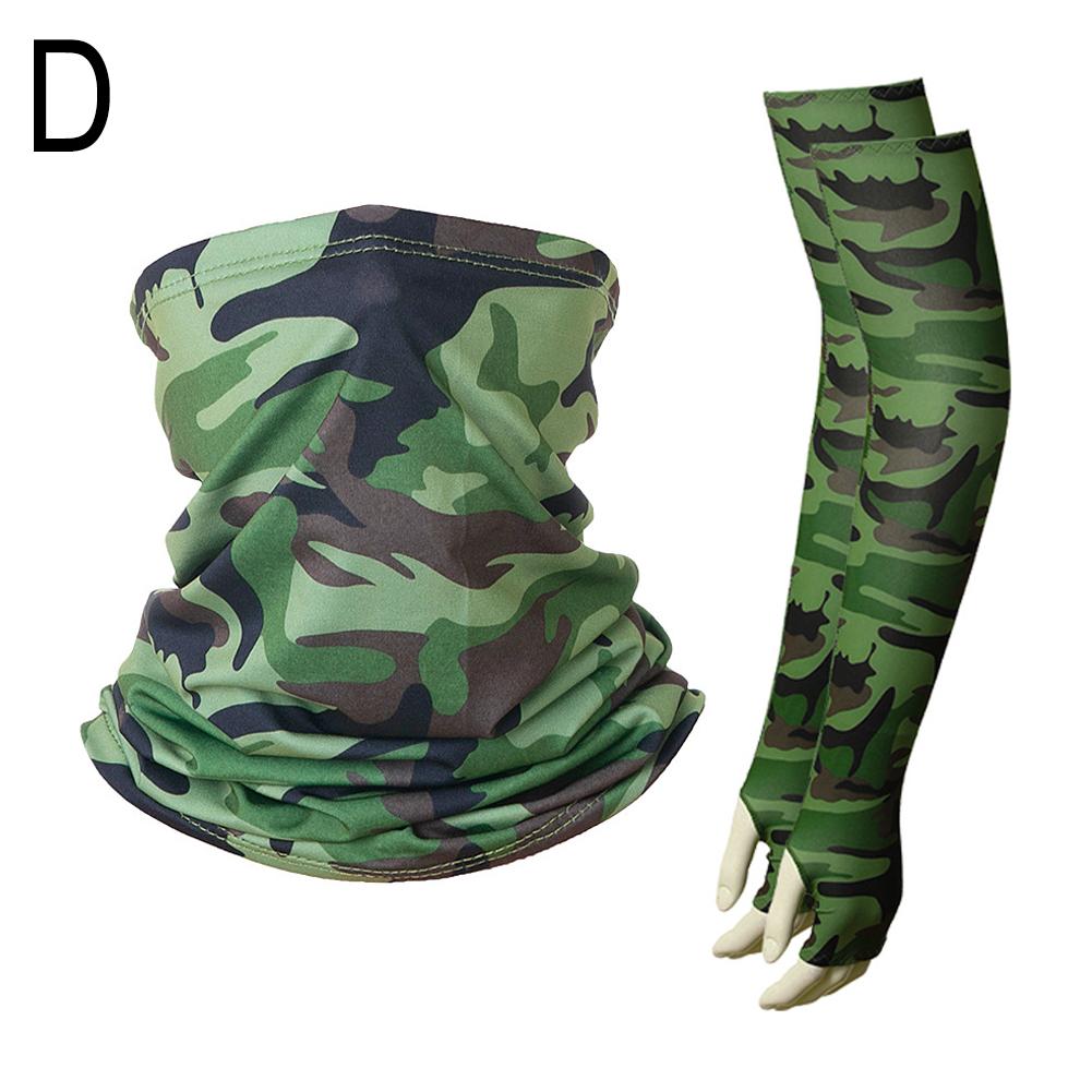 Ice Silk Face Cover Set Summer Sun Protection Anti-UV Quick-drying Breathable Fishing Mask Sleeves For Outdoor Fishing Cycling