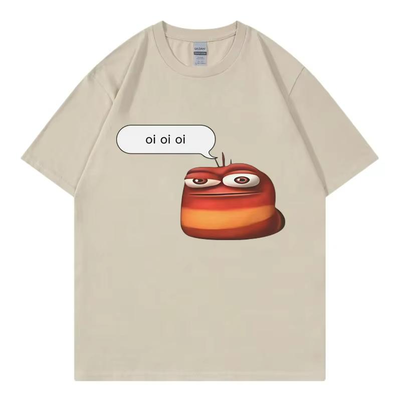 

Oi Oi Oi Red Larva Funny Meme T-shirt High Quality Fashion Short Sleeve T Shirts Men Women Clothing Oversized Cotton T-shirts M