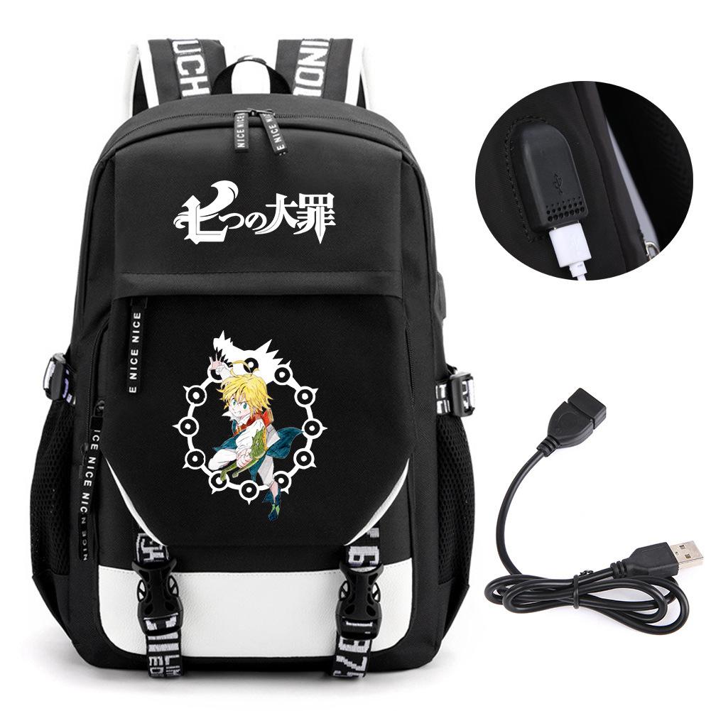 Animation Seven Deadly Sins Backpack Casual Backpack Student School Bag Men'S And Women'S Printed Computer Bag Travel Bag