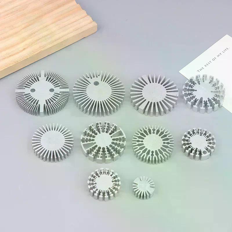 High Power LED COB Radiator Heatsink Sunflower Solid round Alloy Aluminum 25-67MM Diameter for Heat Dissipation