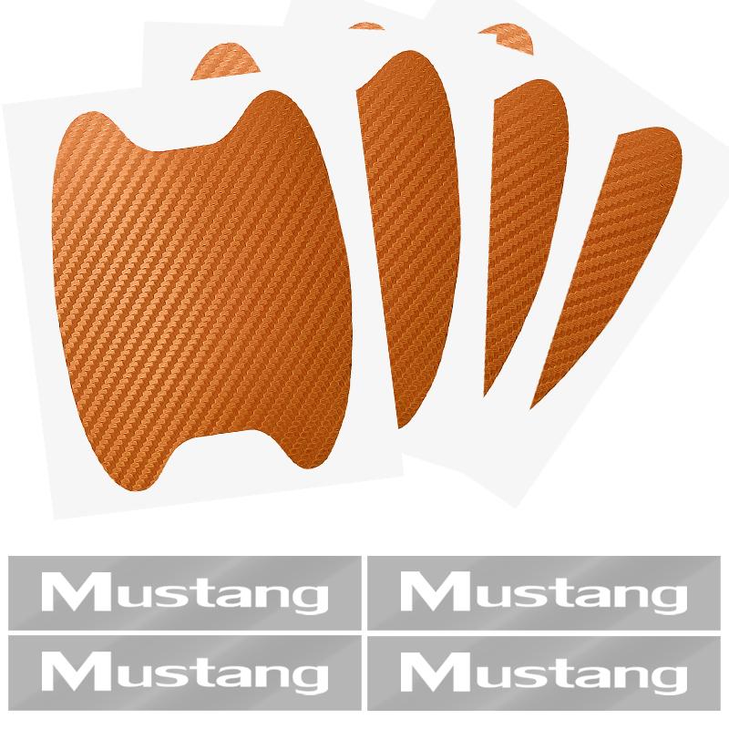Car Door Sticker Carbon Fiber Scratches Auto Handle Protection Film For Ford Mustang Spoiler Shelby GT 350 500 Cobra E Focus 2 3 MK3 Kuga