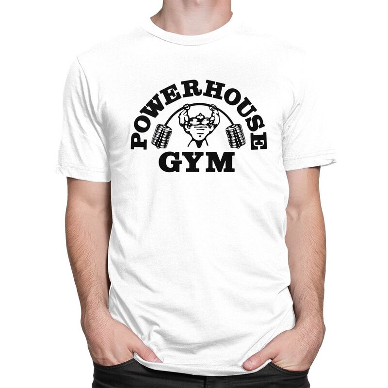 Custom Cool Powerhouse Gym T Shirt Men Short Sleeve 100 Cotton Tshirt Casual Fitness Building Muscle Tee Tops Fashion Tshirt