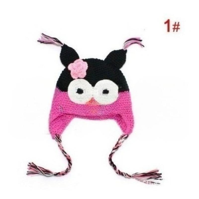 Cartoon Baby Hats Cat Knitted Cap Beard with Ears Winter Warm Newborn Caps Beanies Wool Girls Boys Hats Crochet