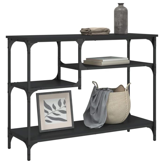 VidaXL Console Table with Shelves Black 100x35x75 Cm 837782