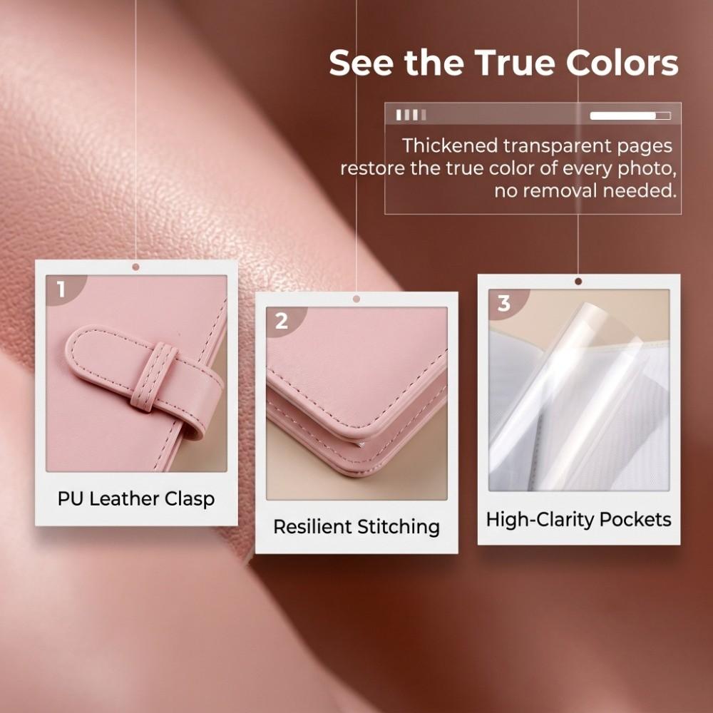 Pink Blue Purple Picture Storage Book PU Ticket Organizer Album PU Photo Album Holiday Gift Giving