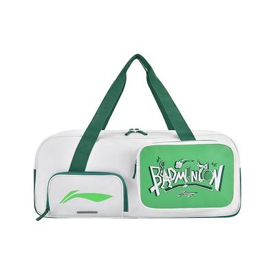 Li-Ning Multifunktionale PU-Leder Badminton Schläger Tasche Unisex Taschen Weiß Grün ABJT011-3