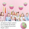 Handheld Paper Lantern 3D Pink Hanging Lantern Ball Strawberry Lantern  DIY Kindergarten
