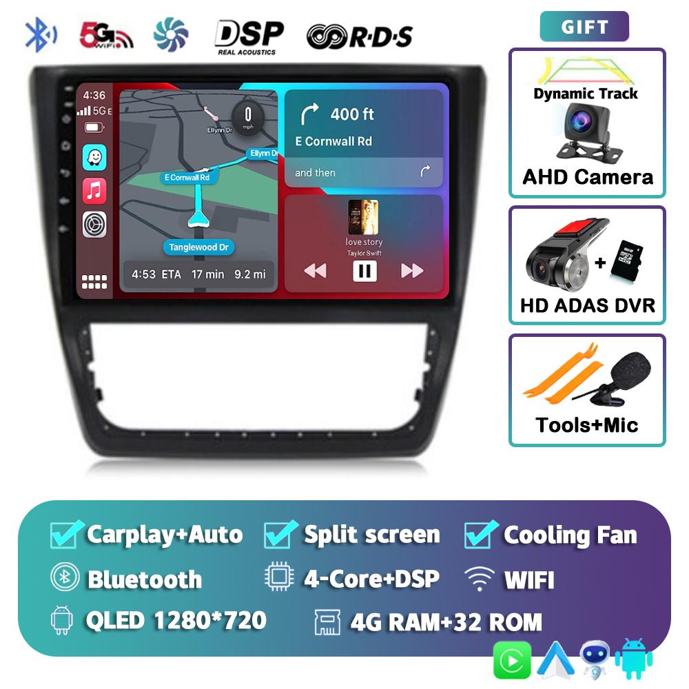Android 14 Carplay Auto WIFI+4G DSP Car Radio For Skoda Yeti 5L 2009-2014 Multimedia GPS Video Player Stereo
