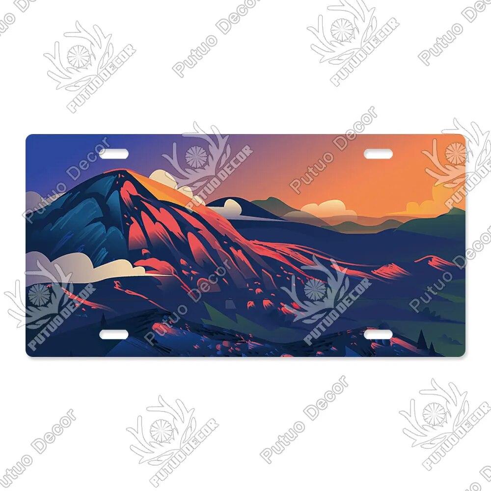 Putuo Decor Ilustrace SPZ Plechová cedule Plaketa Kovová dekorativní deska do auta Dveře do obývacího pokoje Domácí nástěnná dekorace