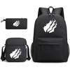 Large Capacity Schoolbag with Shoulder Strap; Student Three-piece Pencil Case Set