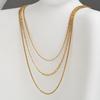 Women's three-layer stacked collarbone chain round snake chain Cuban chain three-piece collarbone chain gold sweater chain