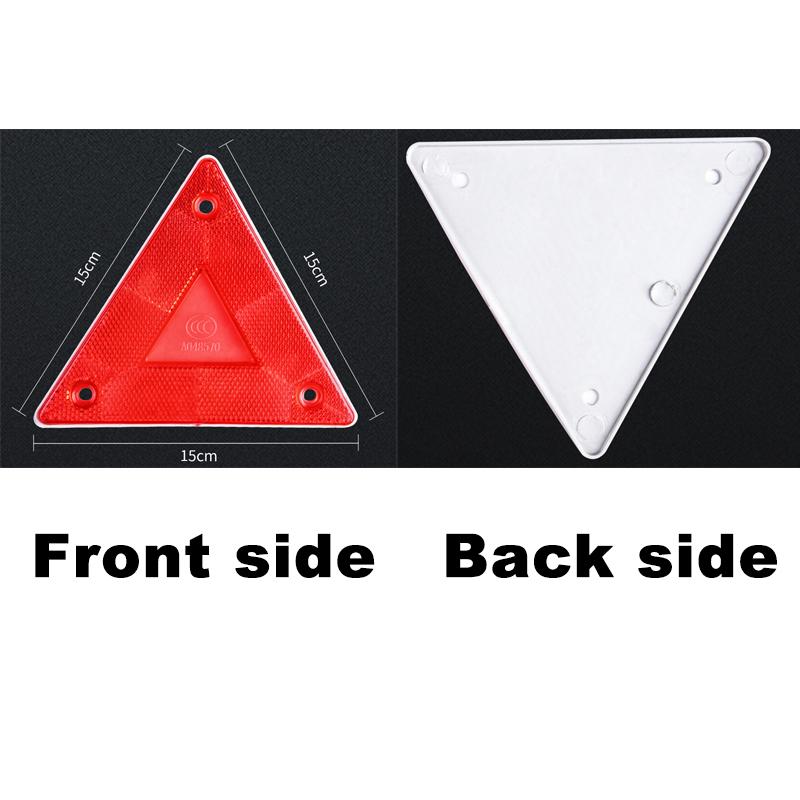 2Pc Triangle Warning Reflector Truck Safety Reflective Sign Board Rear Light Stop Warning Sign Plate Red Truck Warning Reflector