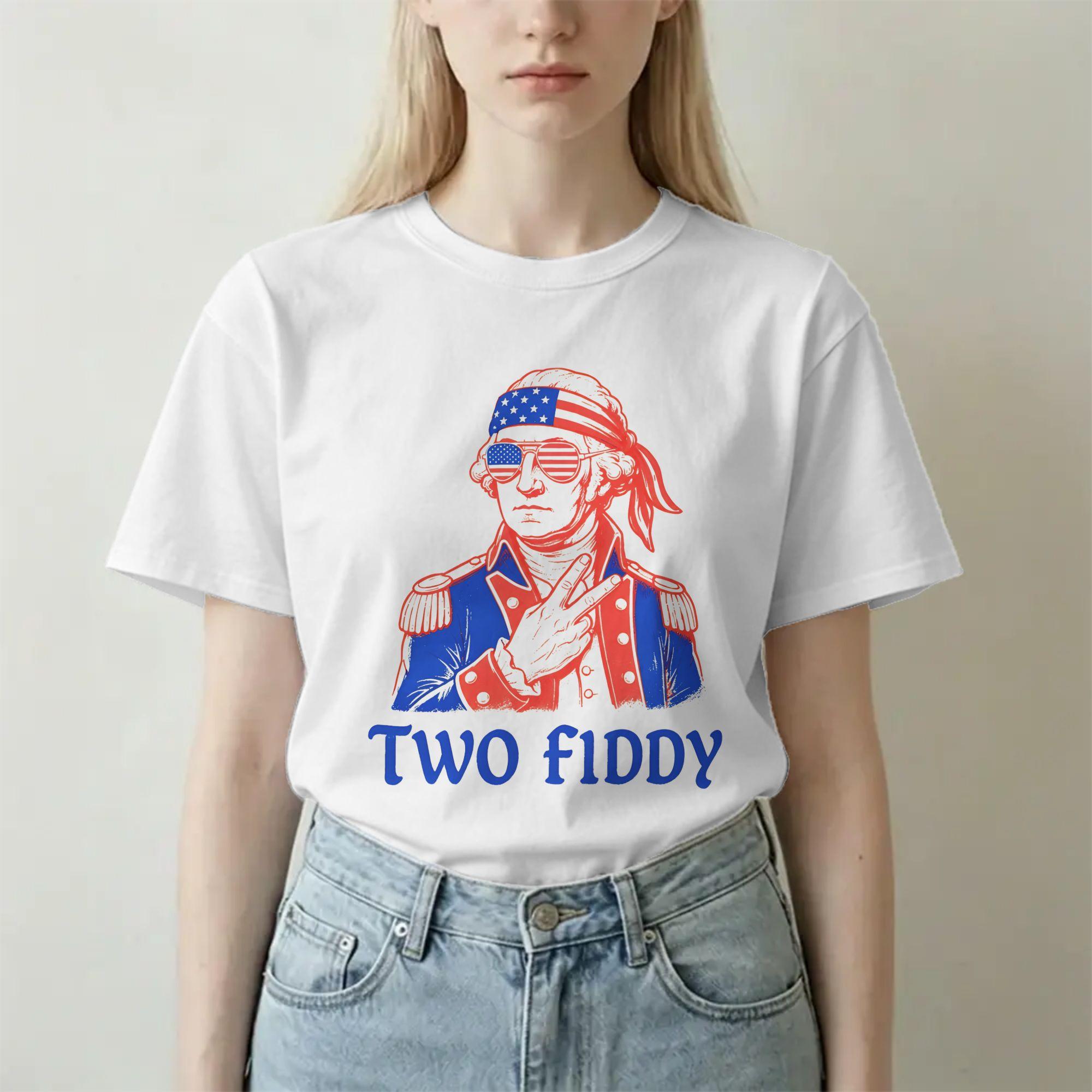 Unisex Unisexs Two Fiddy T Shirt Usa American 100 Cotton Tops Fashion Short Sleeve Crewneck Tee Shirt Plus Size TShirts S