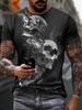 2026 New Men's Punk Style T-Shirt Skeleton 3D Pattern Printing Cool Fashion Graphic Streetwear Summer Oversize Men's Clothing