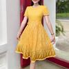 ZANZEA Women Summer Casual Round Neck Short Sleeve Patchwork Print Dres
