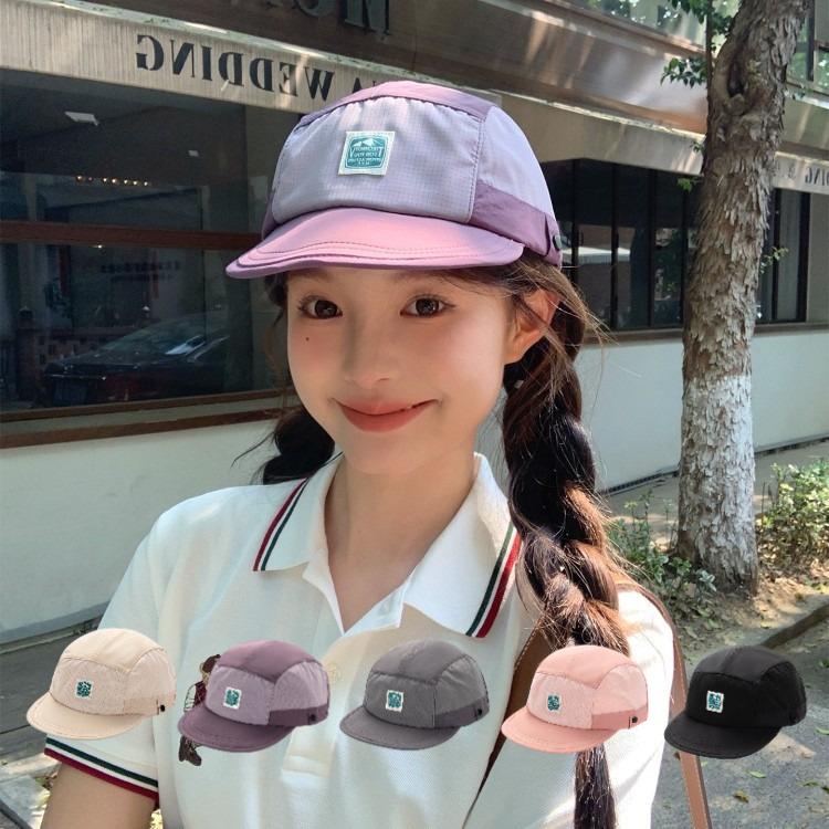 1Pc Retro 5-Panel Splicing Baseball Cap For Men And Women Summer Thin Breathable Sunscreen Sunshade Hiphop Patch Quickdrying Hat