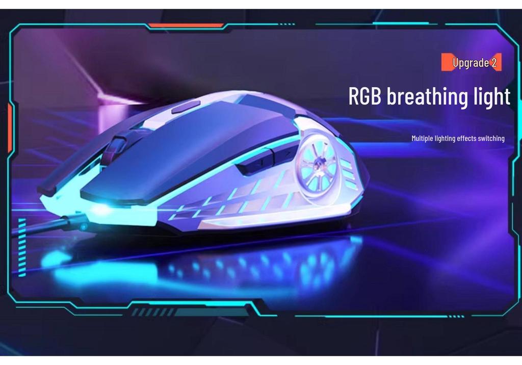 Silent E-sports Mechanical Feel Wired Keyboard and Mouse Set for Gaming and Typing