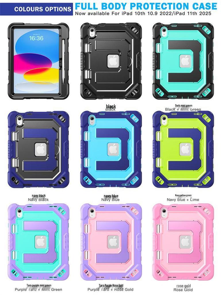 iPad 10th/11th Gen Pro 11 Invisible Folding Stand Anti-drop Protective Strap Case