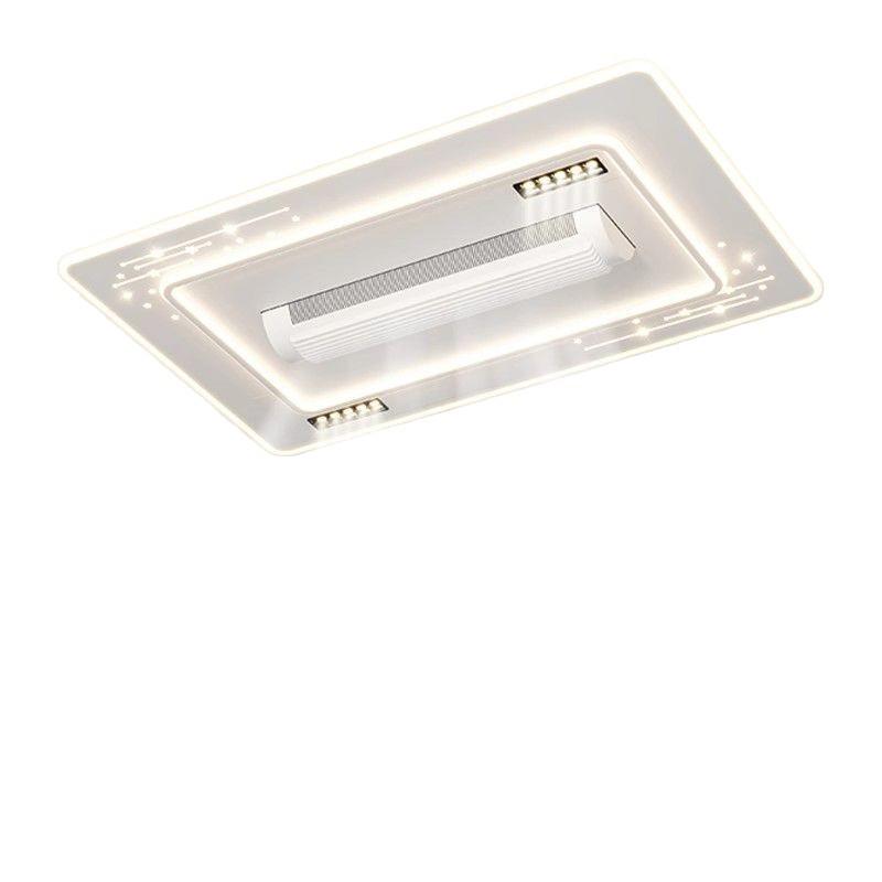 Leafless Ceiling Fan Light: Modern Smart Voice-Control Tricolor for Living Room & Bedroom - 110V, English