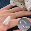 Korean S925 Silver Cross Military Flower Ring: Retro, Adjustable, Fashionable Hip-Hop Index Finger Design for Women.