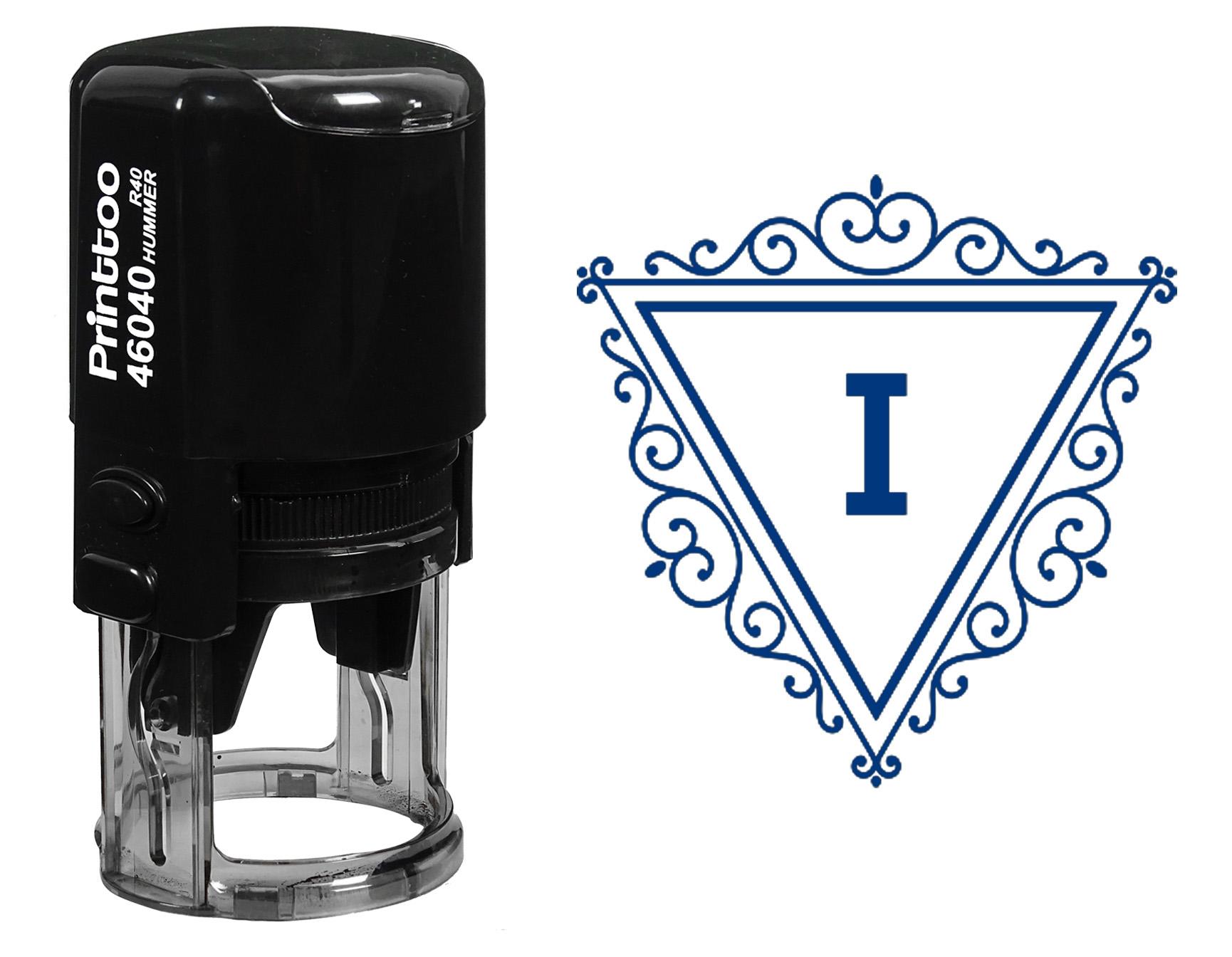

Printtoo Трикутна Вихрова Рамка I Монограма з Літерою I R-40 Автоматичний Гумовий Штамп Офіс 30 mm Diameter (Approx) синій