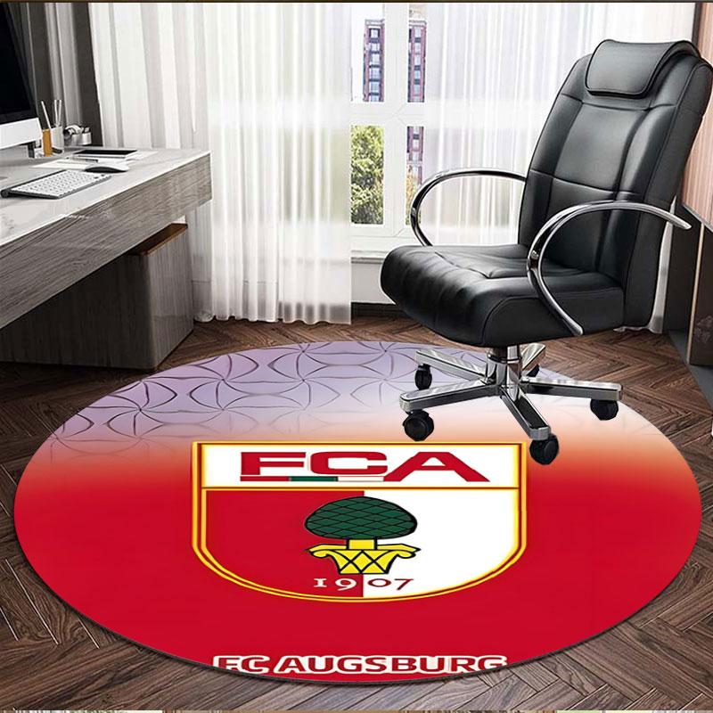 FC Augsburg Print Round Rug, Washable Floor Carpet, For Entryway Dorm Laundry Room Office Study, Home Decor Birthday Christmas Gift