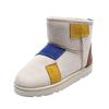 Women's Colorblocking Large Size Soft Sole Winter Warm Fur One Snow Boots Padded Lined Ankle Boots Non-slip Hiking Casual Sports Cotton Boots