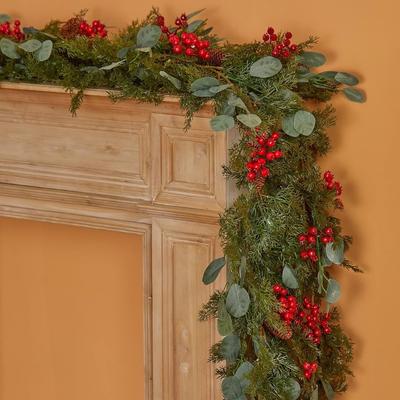 Christmas Pe Leaf Encrypted Christmas Rattan, Simulated Christmas Vine Leaves Pine Needles, Christmas Decorative Rattan