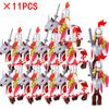 11 uds./lote Figuras Medievales Edad Media Roma Guerreros Soldados Caballo Castillo Rey Dragón Caballeros Bloques de Construcción Ladrillos Juguetes regalos
