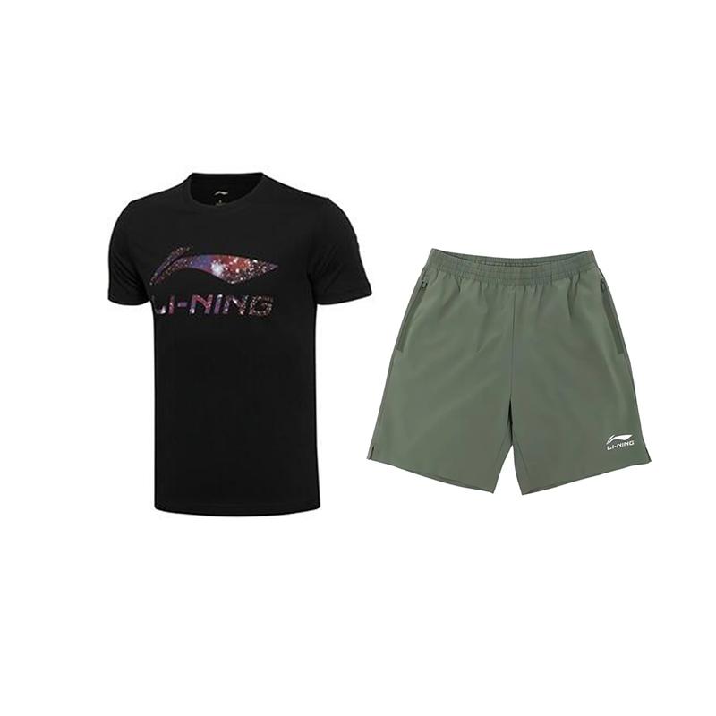 

Пуловер с круглым вырезом Li Ning, логотип, принт «Звездное небо», модный, универсальный, повседневный спортивный костюм, унисекс, AHSUA07-1+YKSV147-1 L