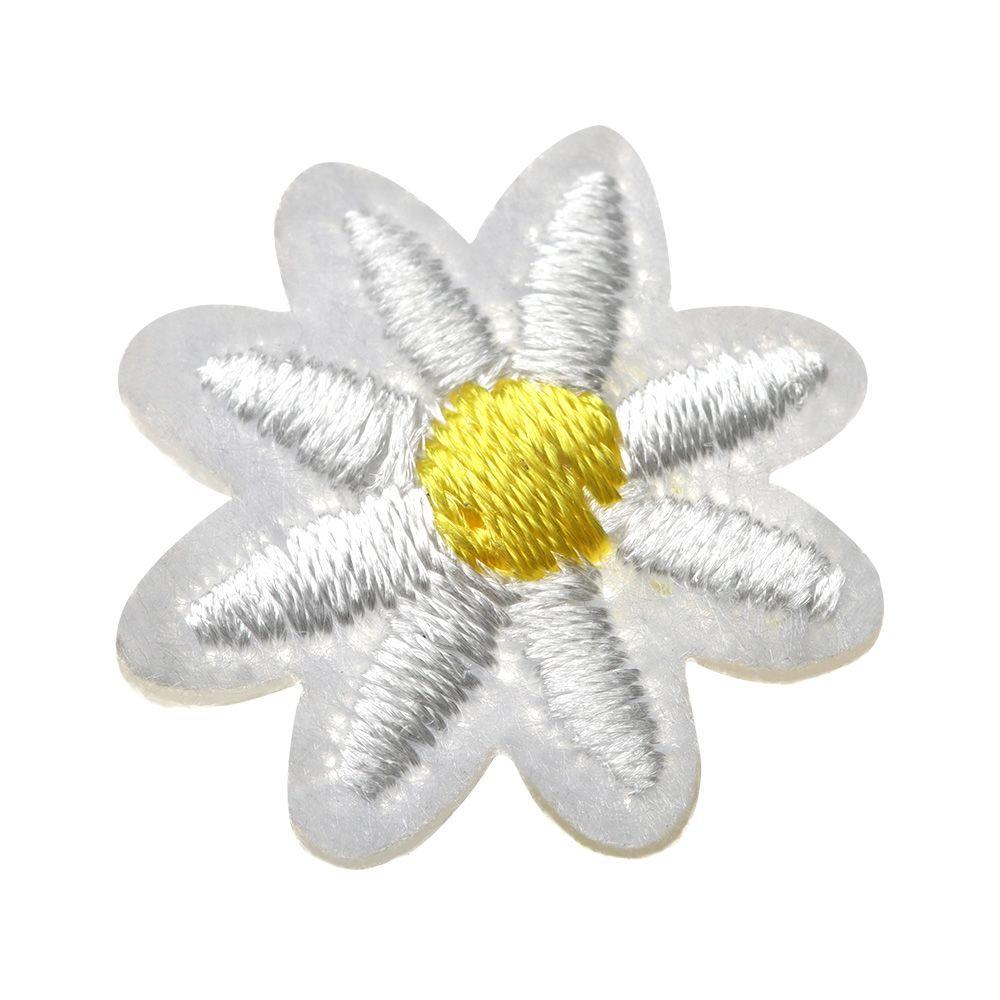 Autocolant Haine Pânză Brodată Fluture Aplică Termică Mică Margaretă Broderie