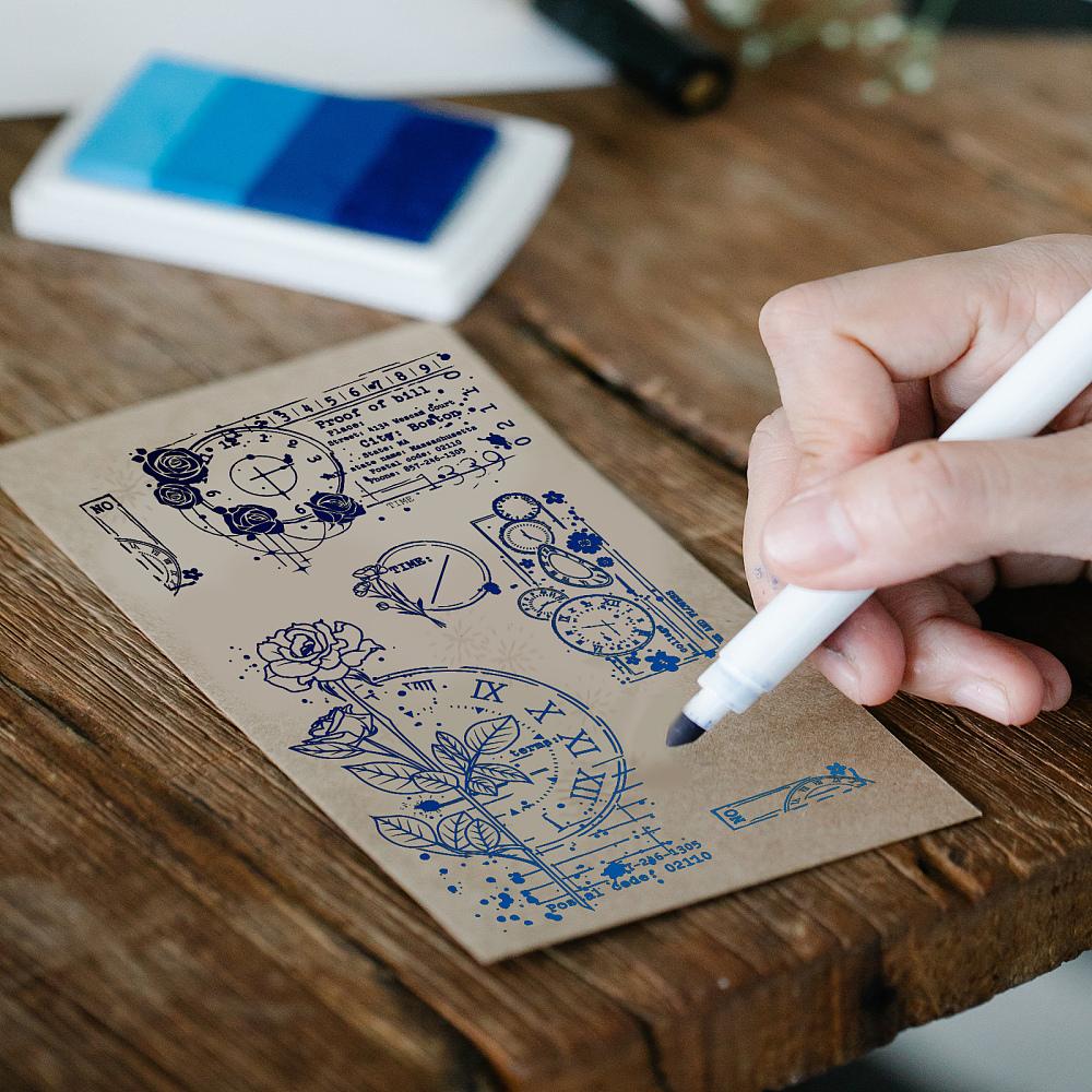 Custom PVC Plastic Clear Stamps for DIY Scrapbooking Photo Album Decorative Cards Making Clock 160x110x3mm
