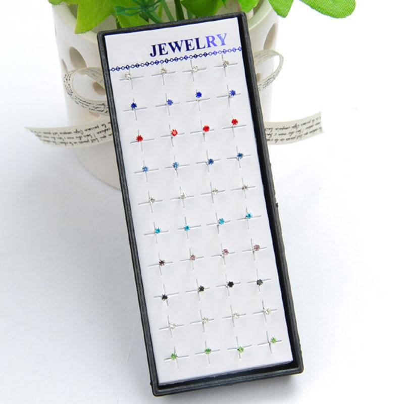 Cercei cu șuruburi din argint, 40 buc, la modă, pentru femei, cu cristale de floarea soarelui și strasuri