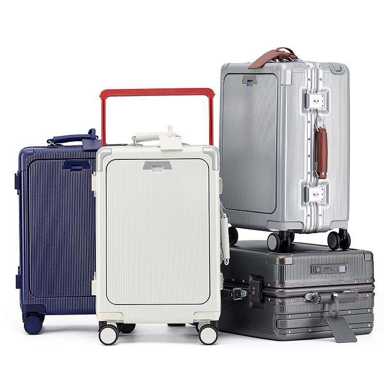 Drop-Resistant 24" Front-Opening Suitcase Set with Lock (20" Carry-On Included)