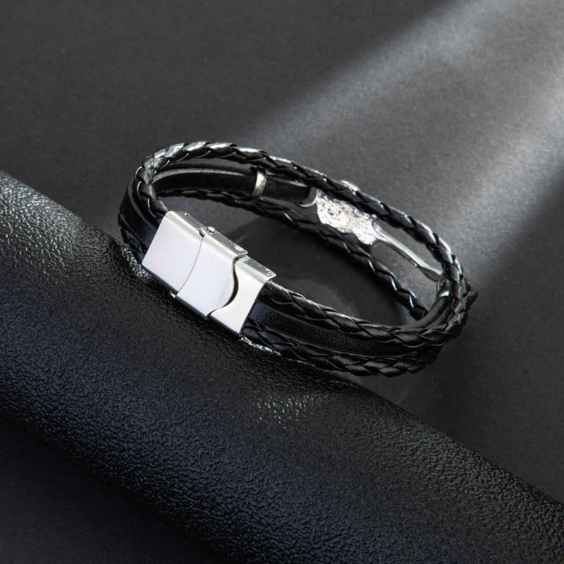 Европейский и американский панк мужской кожаный браслет на запястье мужской гитарный браслет