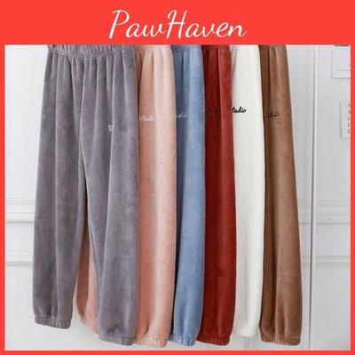 Fee Hose Warm Koralle Warm Fleece Haus Pelz Lässig Locker Oberbekleidung Winter Nachtwäsche Mädchen