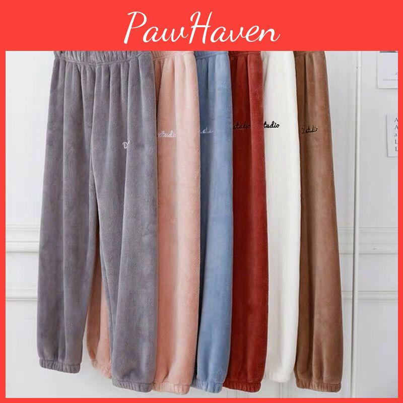 Fairy Pants Warm Coral Warm Fleece Home Fur Casual Loose Outer Wear Winter Sleepwear Girl