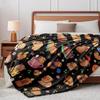 Capybara Blanket Gifts Warm Flannel Capybara Themed Throw Blanket Black Cartoon Decor Bedding For Sofa Bed