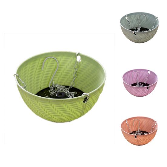 1 Set Flowerpot Eco-friendly Eye-catching Plastic Hanging Basket Flowerpot for Dorm