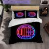 Set Biancheria da Letto AC Milan 3 Pezzi Morbido Set Copripiumino con Federe Set Decorazione Camera da Letto per la Casa