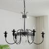 Retro Pendant Light, Black High-end Crystal Living Room Light, Dining Bar Counter, Bedroom, Study Light