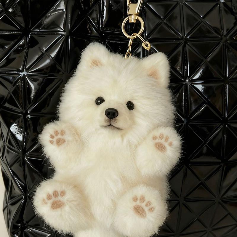 Cute Samoyed Plush Pendant Keychain Super Healing Doll Bag Decoration Gift Girl Small Toy Pendant