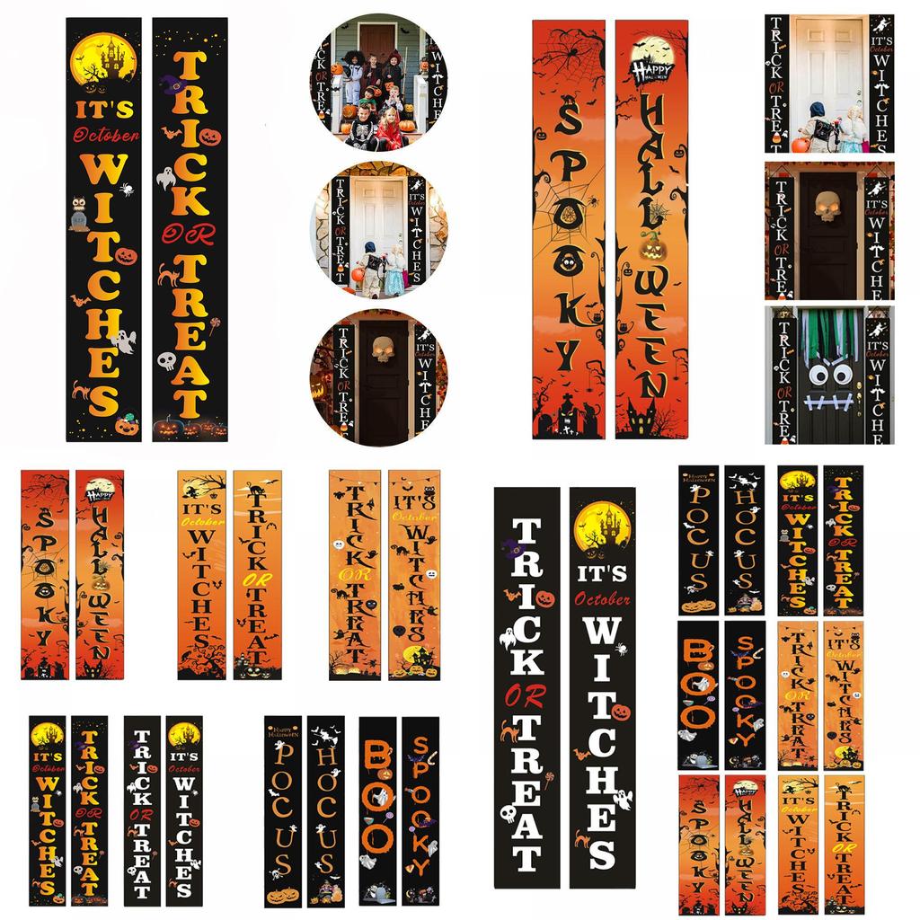 Exquisite Printed Halloween Couplet Banner High Quality Durable Party Decor