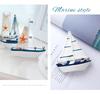 Mediterranean Wooden Sailboat Model Ornament