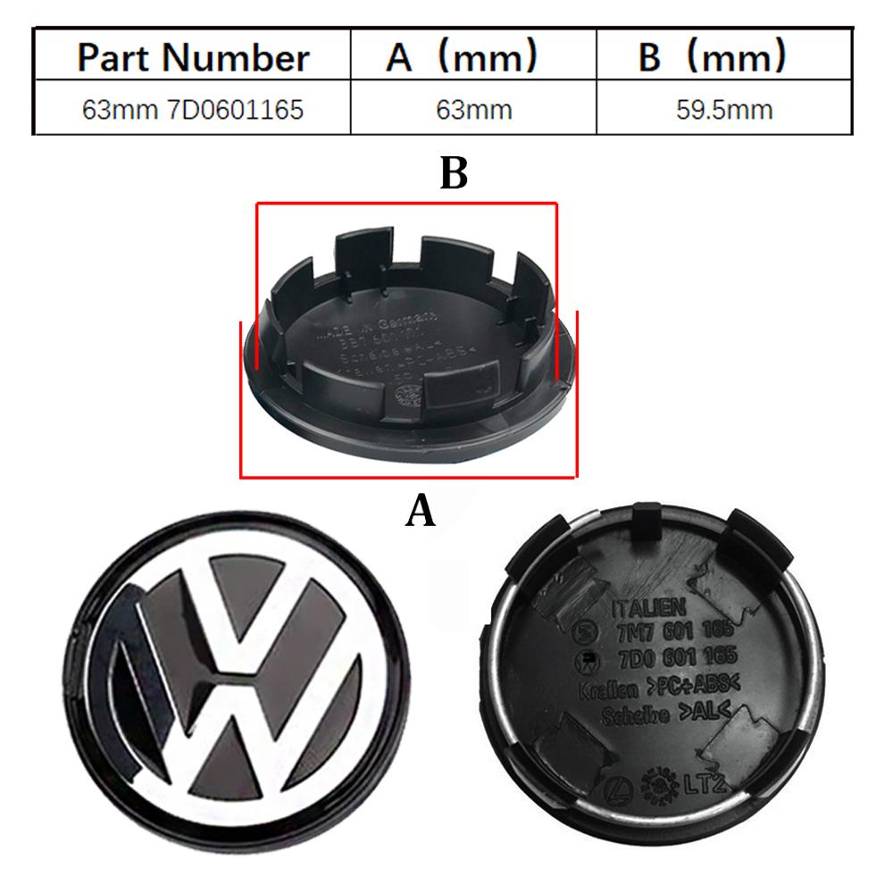 4 SZTUKI 55mm 65mm nakładka na środek felgi do modelarstwa samochodowego emblemat nakrętka piasty pasująca do VW Volkswagen Golf Sharan Passat Tiguan Akcesoria