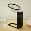 Magnifying Glass with Light and Stand 10X 25X Foldable Magnifier USB Handheld and Standing Illuminated Magnifier Reading